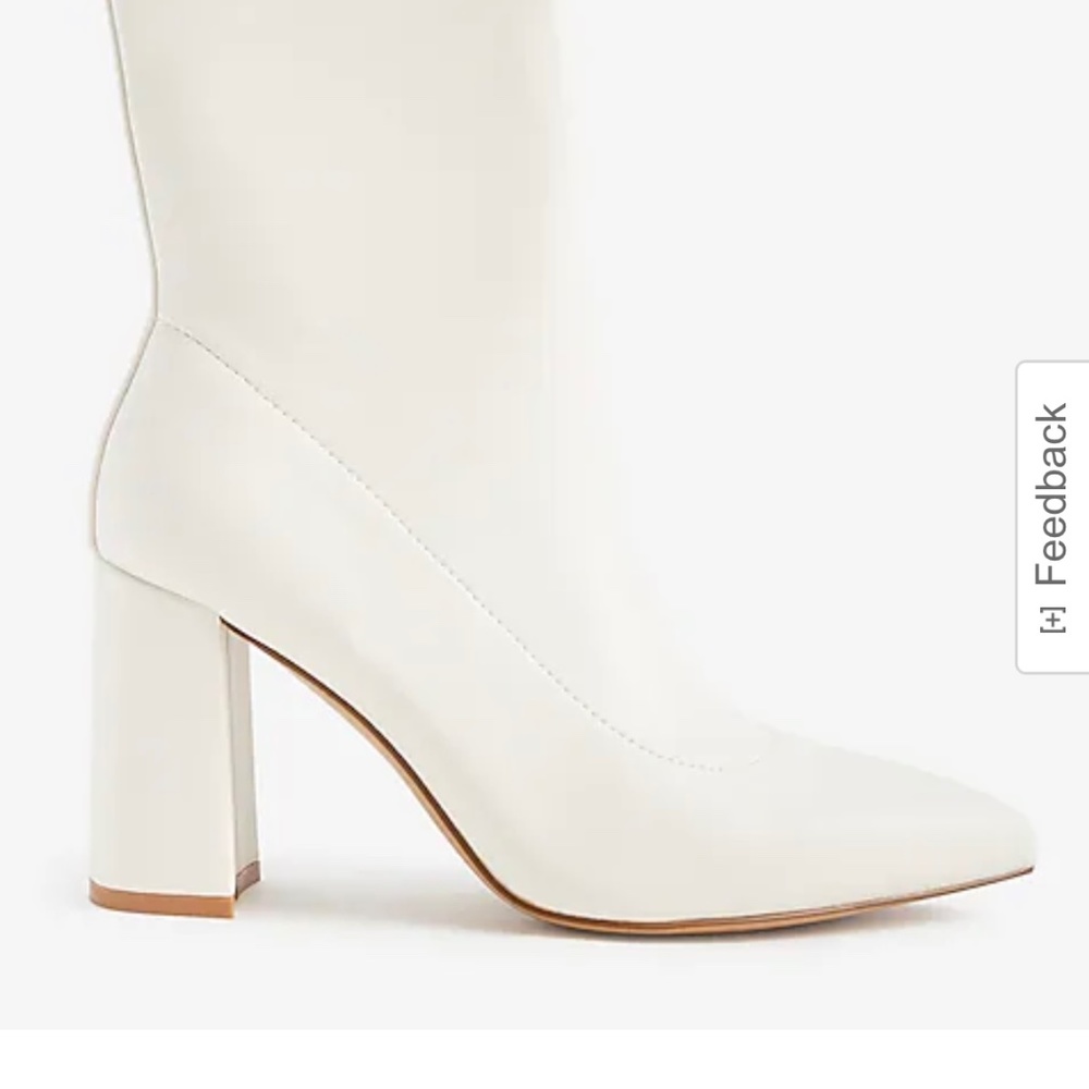 Faux Leather White Booties (NWT)